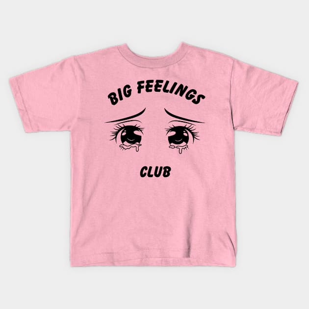 Big Feelings Club anime eyes design Kids T-Shirt by kuallidesigns